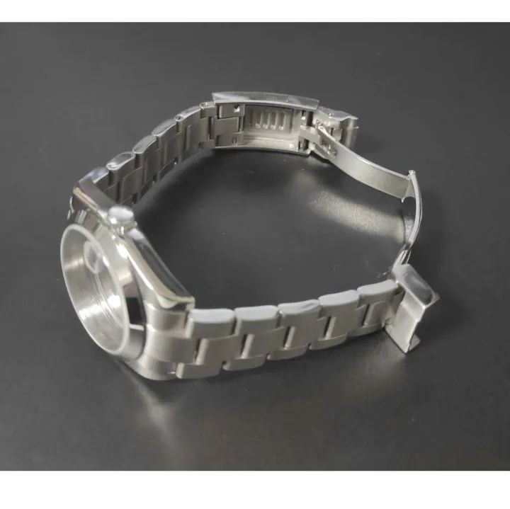 Wristwatch 36mm Case Bracelet Plain Bezel Date Lens Compatible Movements Seiko 7