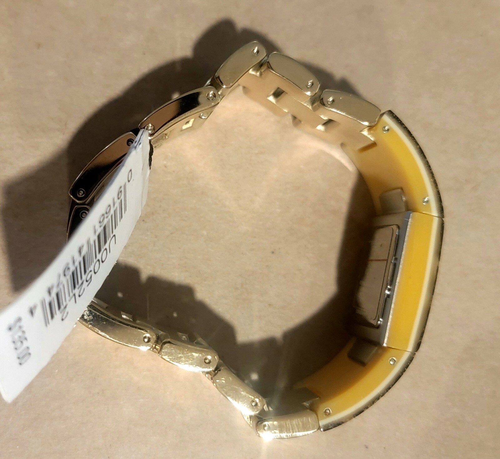 GUESS Watch Gold-Tone and Animal Print Polycarbonate Bracelet 24mm U0052L2