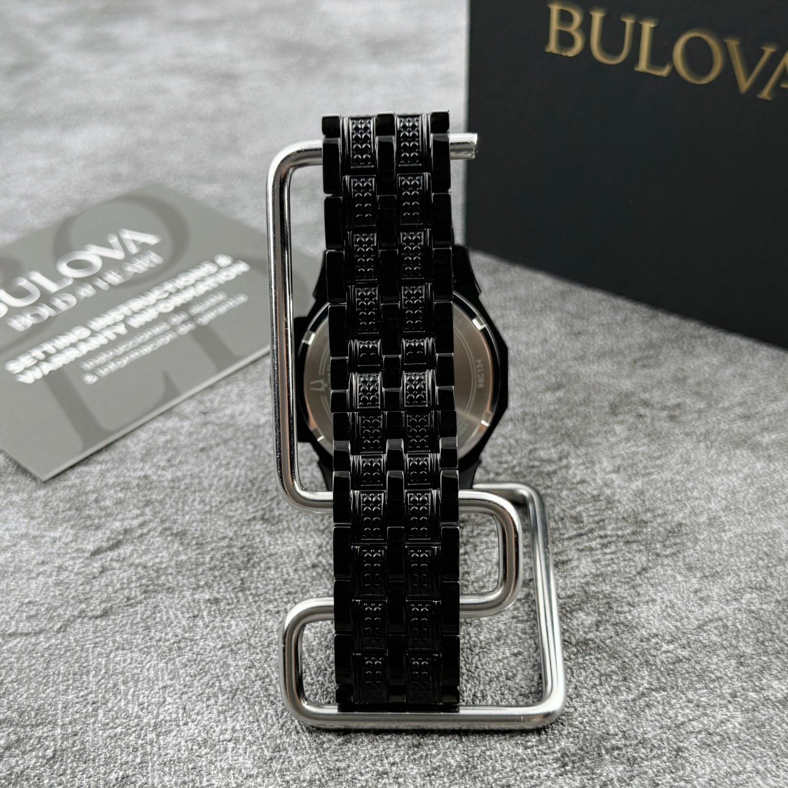 Bulova Men’s Crystal Octava Black Dial Multifunction Men’s Watch 98C134