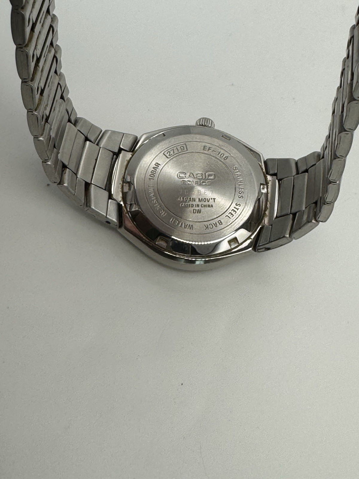 Casio Edifice 2719 EF-108 Analog Blue Dial S-Steel Bracelet 10 Bar Wrist Watch
