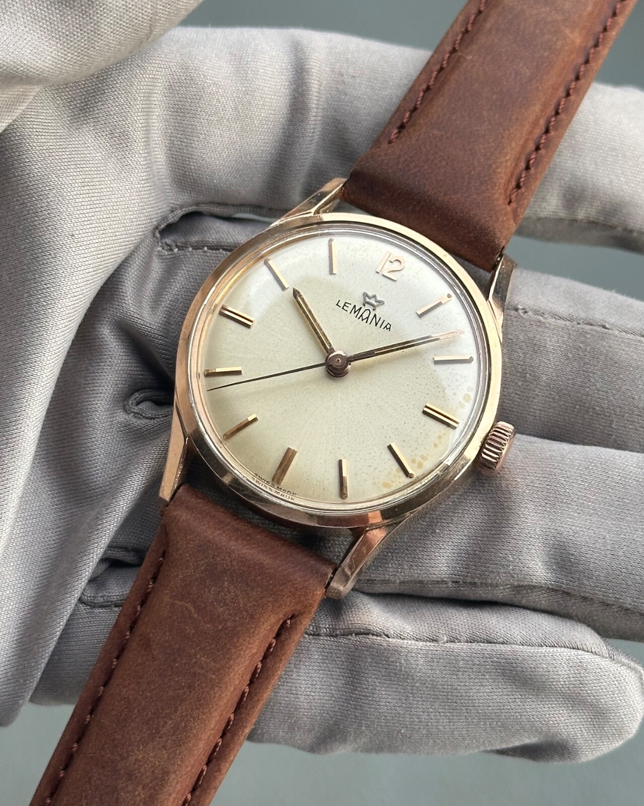 Vintage Lemania Manual-Wind Caliber 3060 Rose Gold Capped 34mm Ref. 918-5 KO