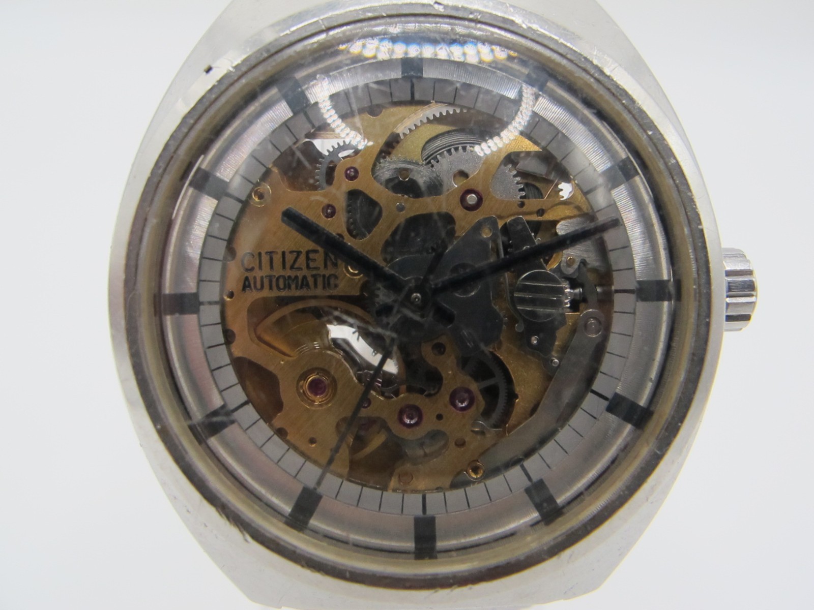 [EXC+] Citizen GN-1-S 4-760077KA Skeleton Automatic 25 Jewels Mens Watch Japan