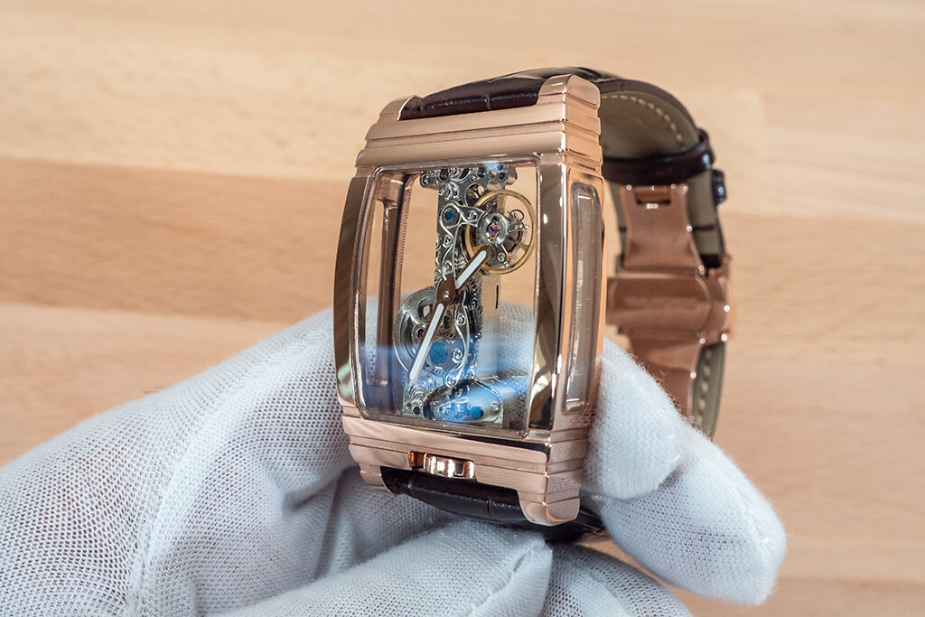 Mens Bridge Manual Mechanical Watch – Rose Gold Brown Leather Diasteria 1688