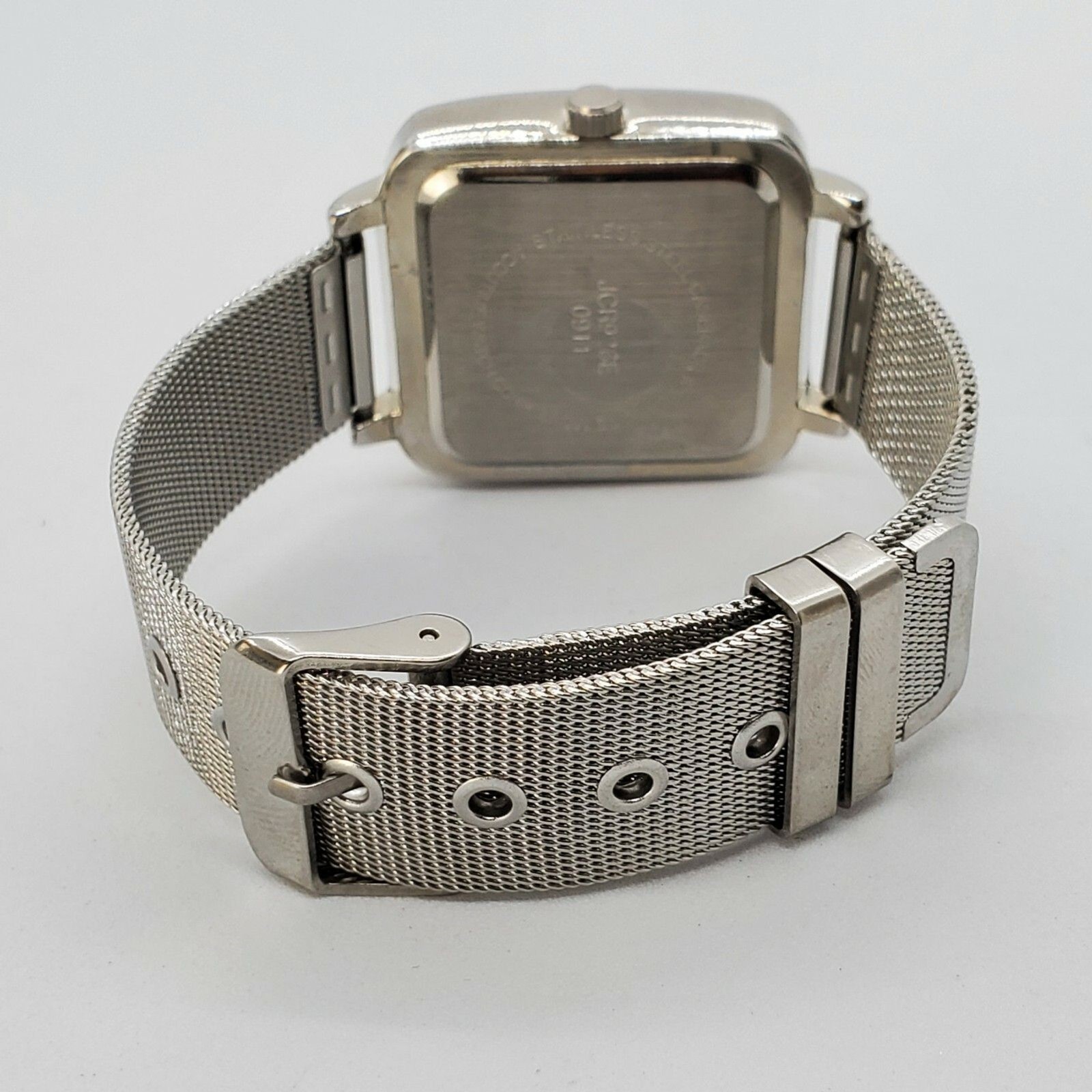 Women’s Watch 35MM Orange Dial Crystal Bezel Gray Bands Up to 7.75″ New Battery