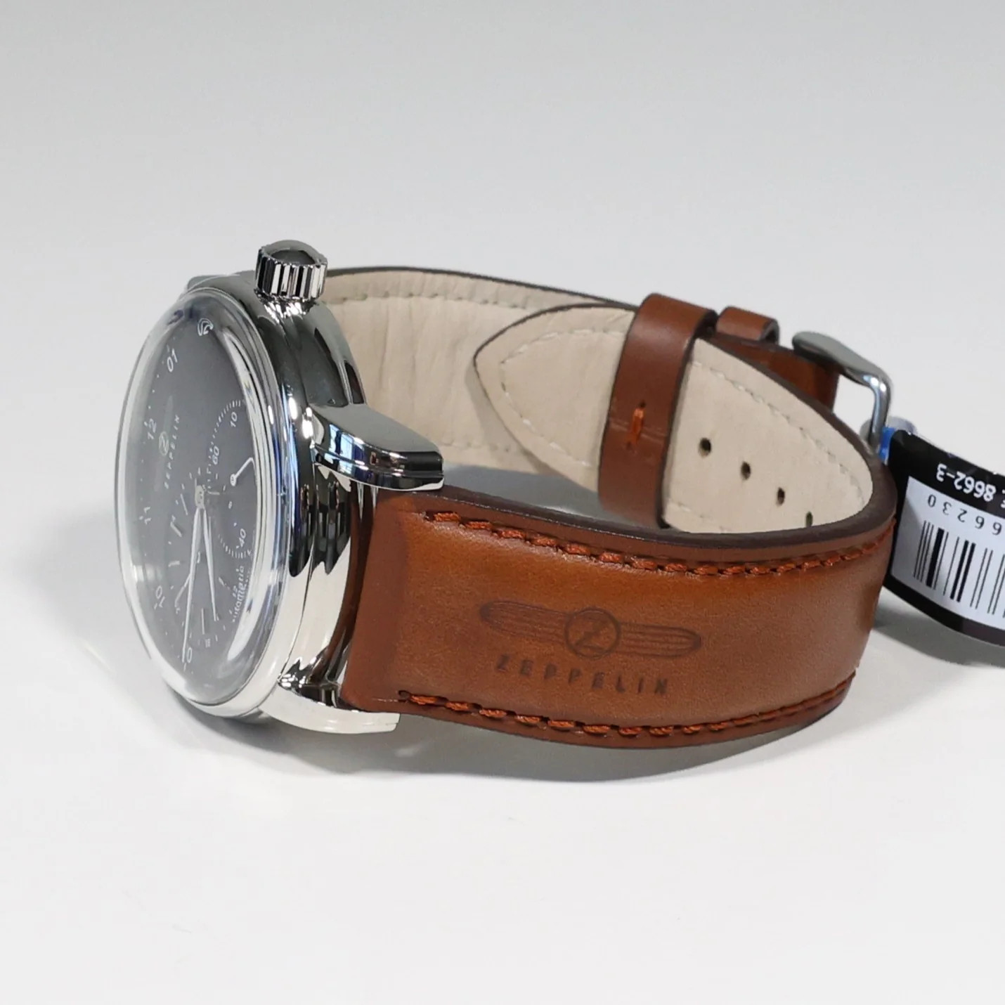 Zeppelin Captains Line Men’s Automatic Blue Dial Brown Leather Strap Watch