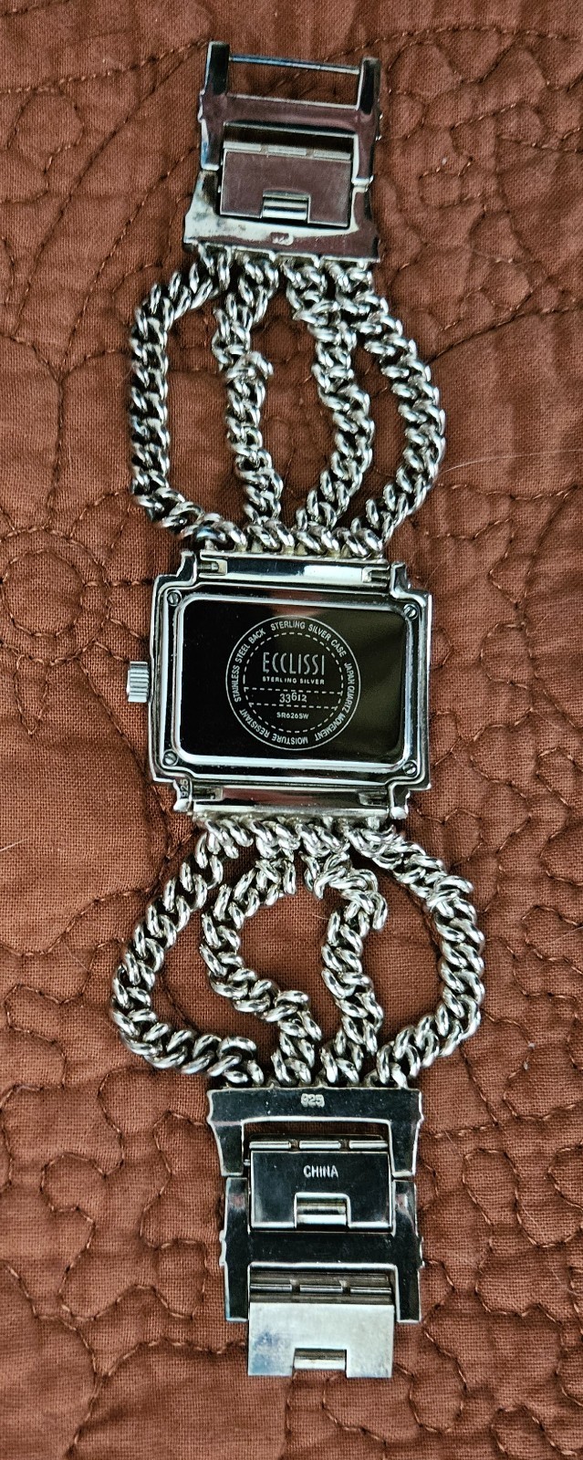 Sterling Silver 4 Strand Art Deco Wrist Watch Ecclissi # 33612