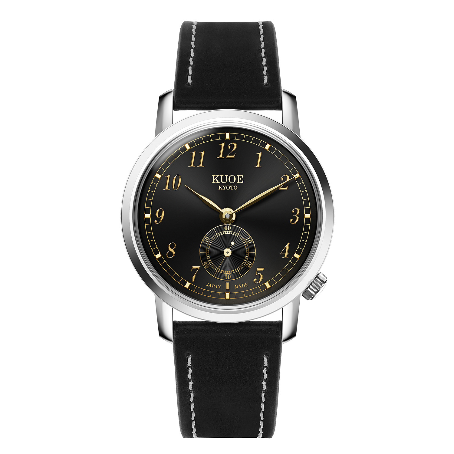KUOE KYOTO OLD SMITH 90-007 Small Seconds Automatic Black Dial Cordovan Strap