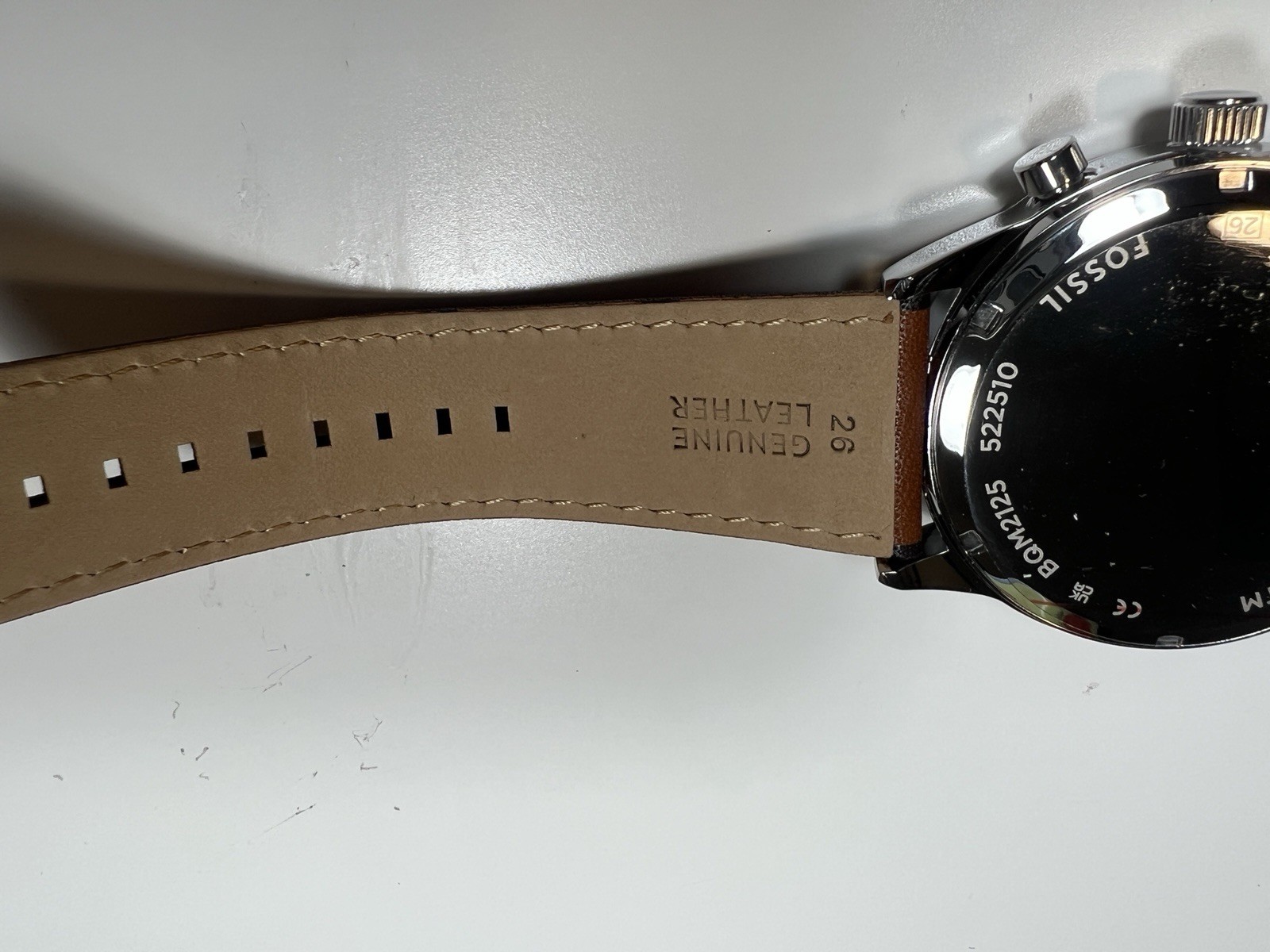 Fossil Flynn Silver Brown Leather Chronograph BQ2125 Men Watch