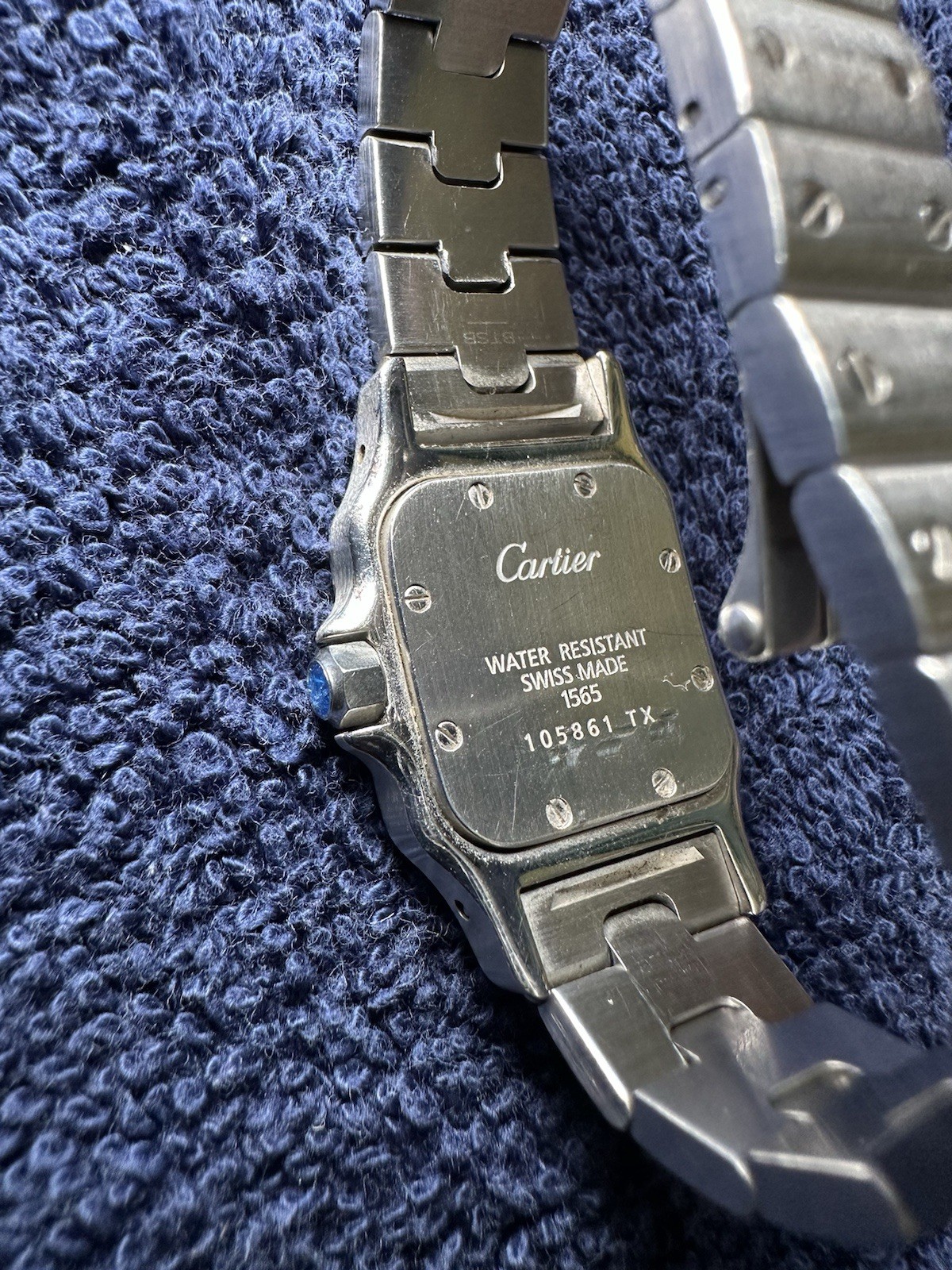 Vintage Cartier Santos Galbée Ref. 1565 Small 24mm Stainless Steel Quartz Watch