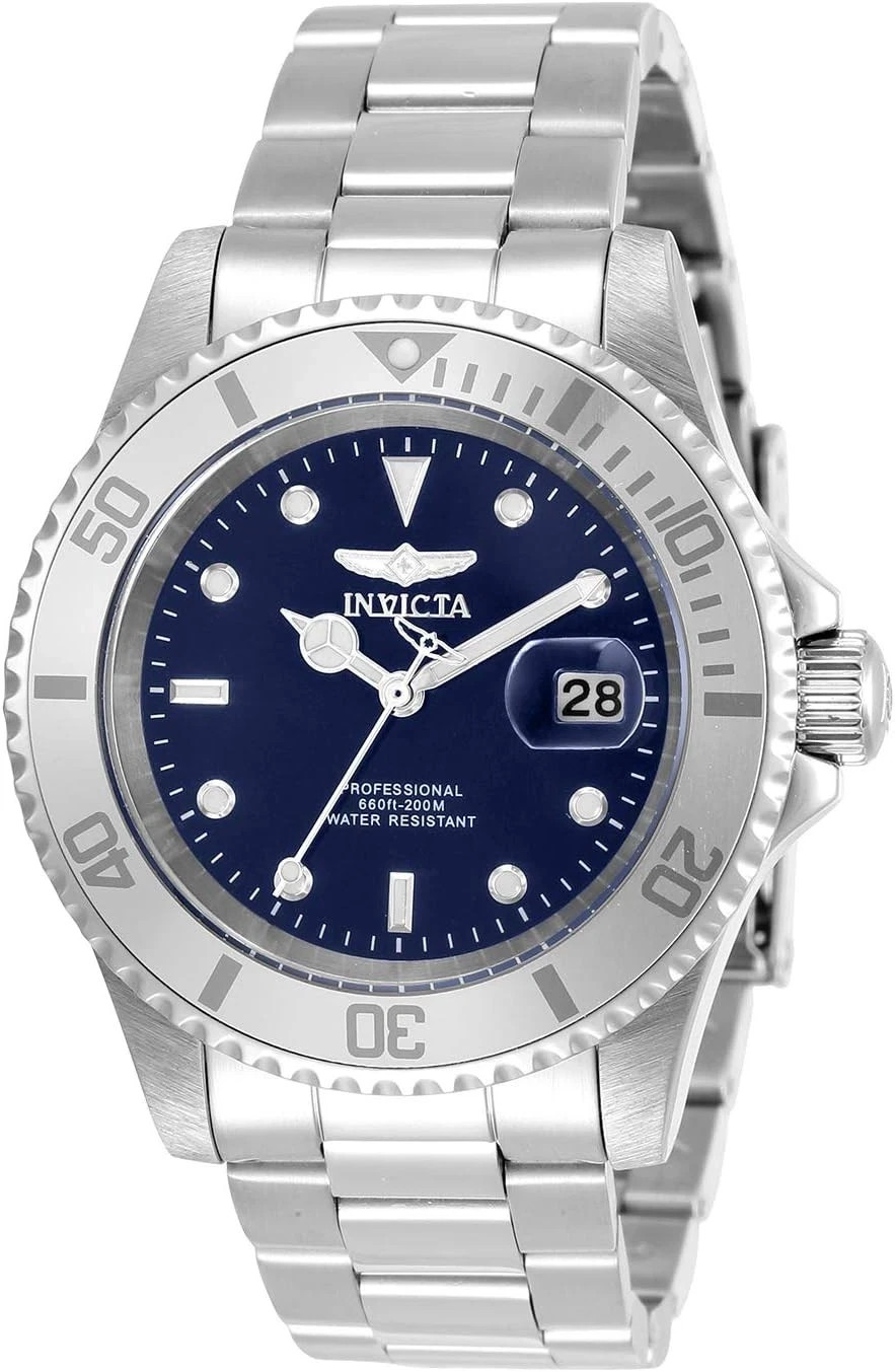 Invicta Men’s 40mm – 34023 Pro Diver Quartz Blue Dial Stainless Steel Watch