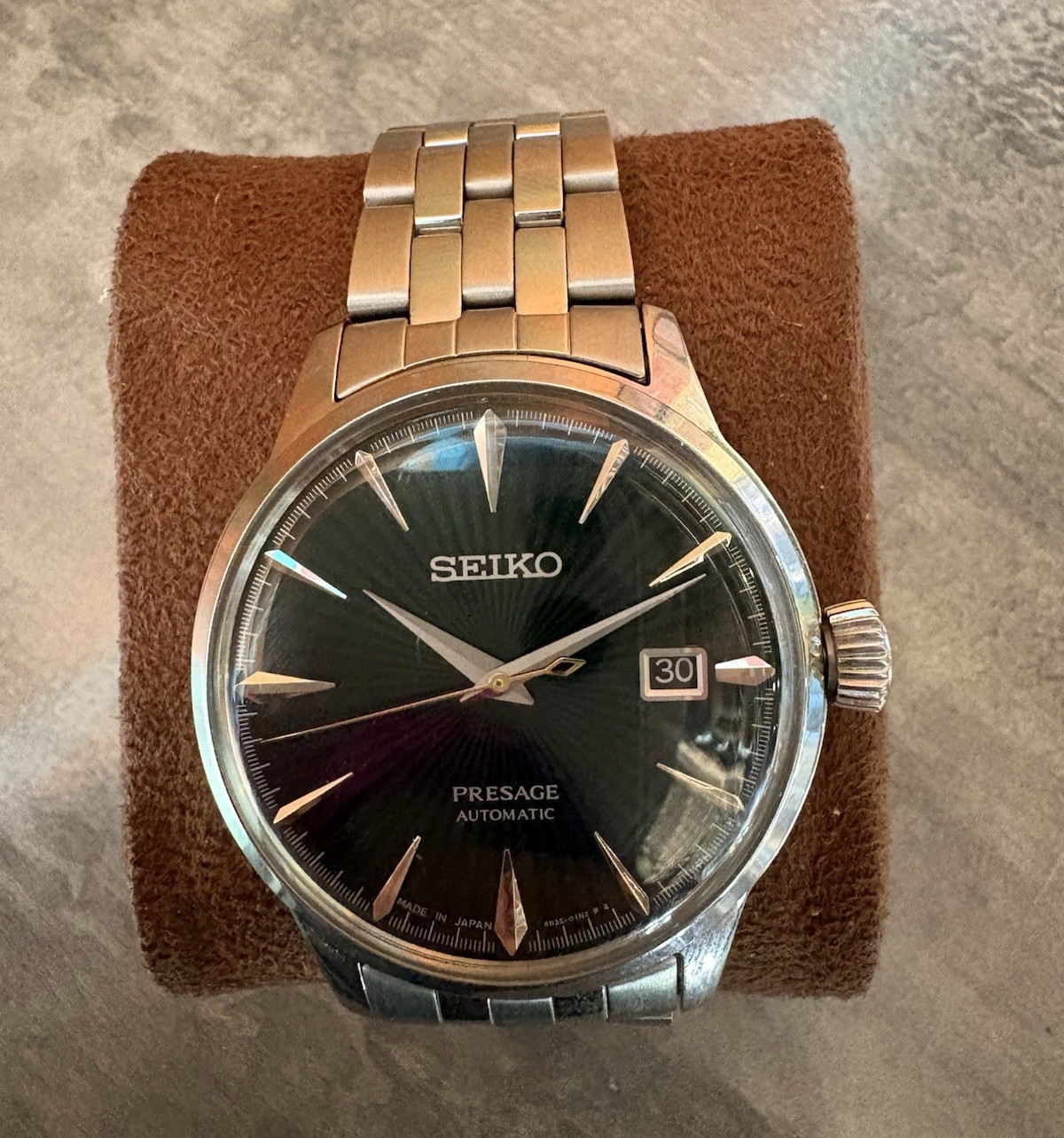 Seiko Presage Automatic SRPE15 Exhibition Caseback Steel Bracelet