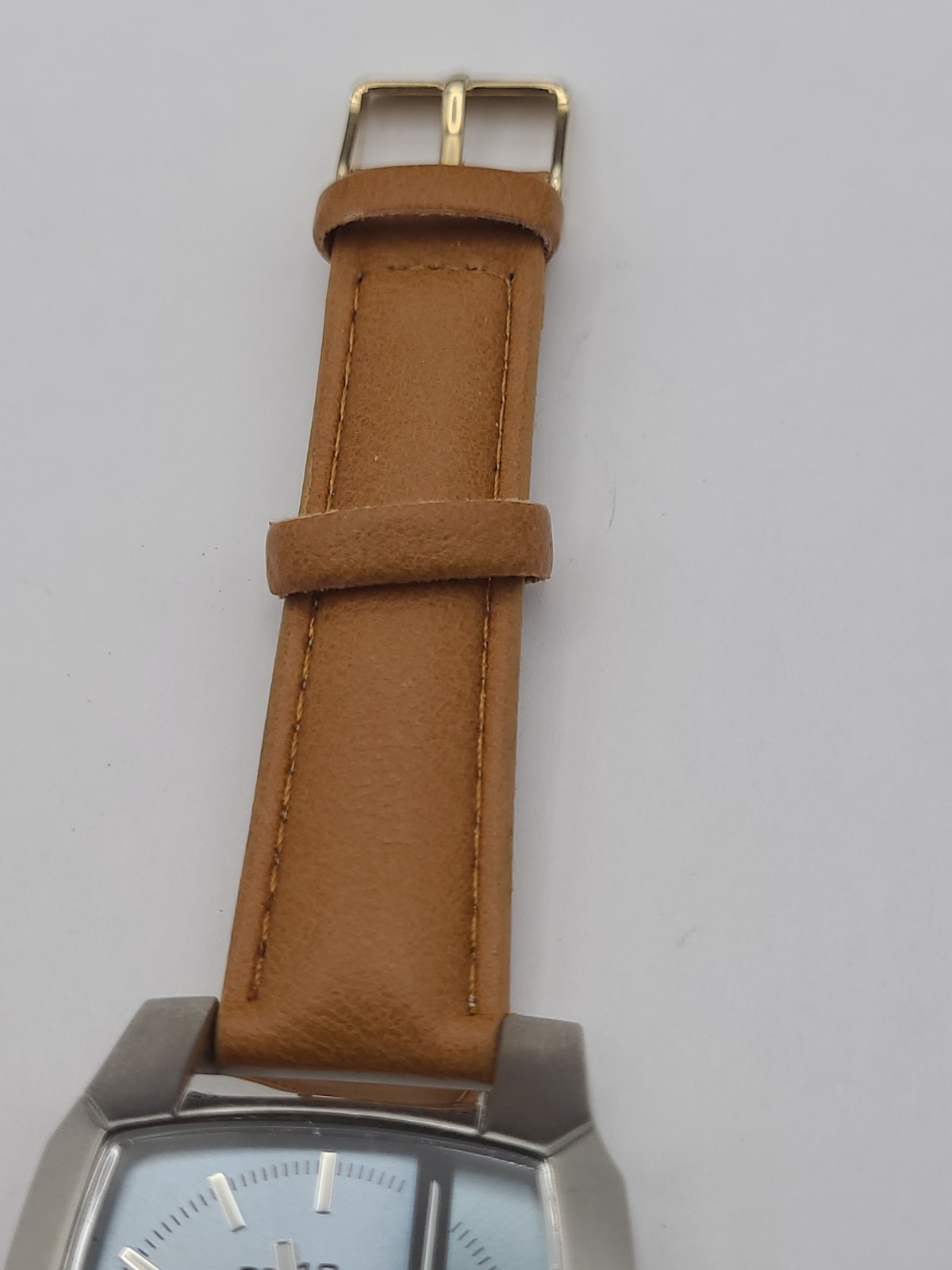 Diesel DZ-1123 Wristwatch Quartz Light Blue Dial Brown Dial New Battery Working