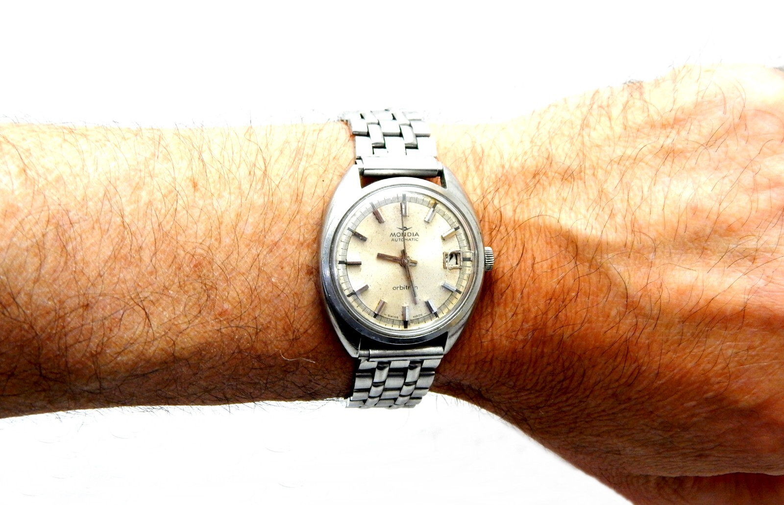 Watch MONDIA Arbitron Automatic 25 Jewels Case Steel Circa 1960 Men 36mm Working