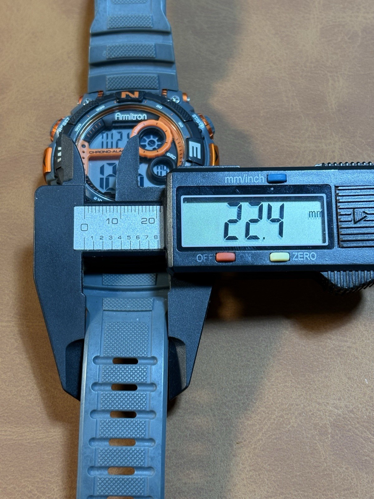 ARMITRON Digital 40/8284 Men’s Watch Orange & Gray WR100M,Chrono,Alarm,Runs