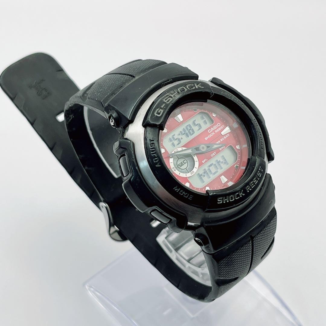 CASIO G-SHOCK G-300 Black Red Panel Men’s Digital Analog Watch Used Japan