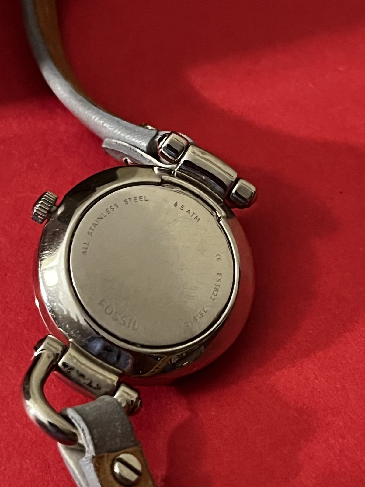 Fossil Georgia Mini Watch GRAY & SILVER ~ New Battery ~ EUC w/tin