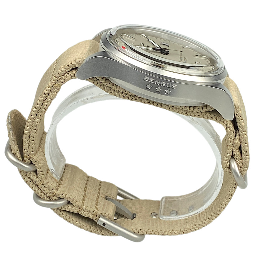 Benrus Classic C1-SB-BE-NT Tan Dial Stainless Steel Date 41MM Men’s Automatic
