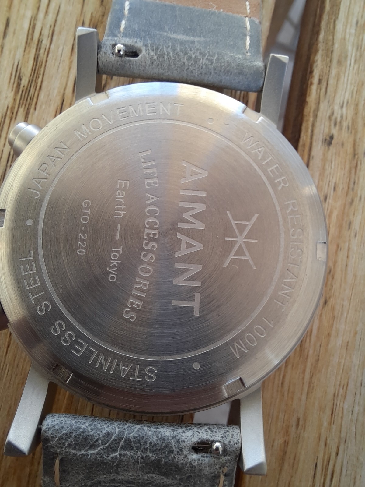 Aimant Earth Tokyo Gray Silver Chronograph Quartz 42 mm w Gray Leather Unisex