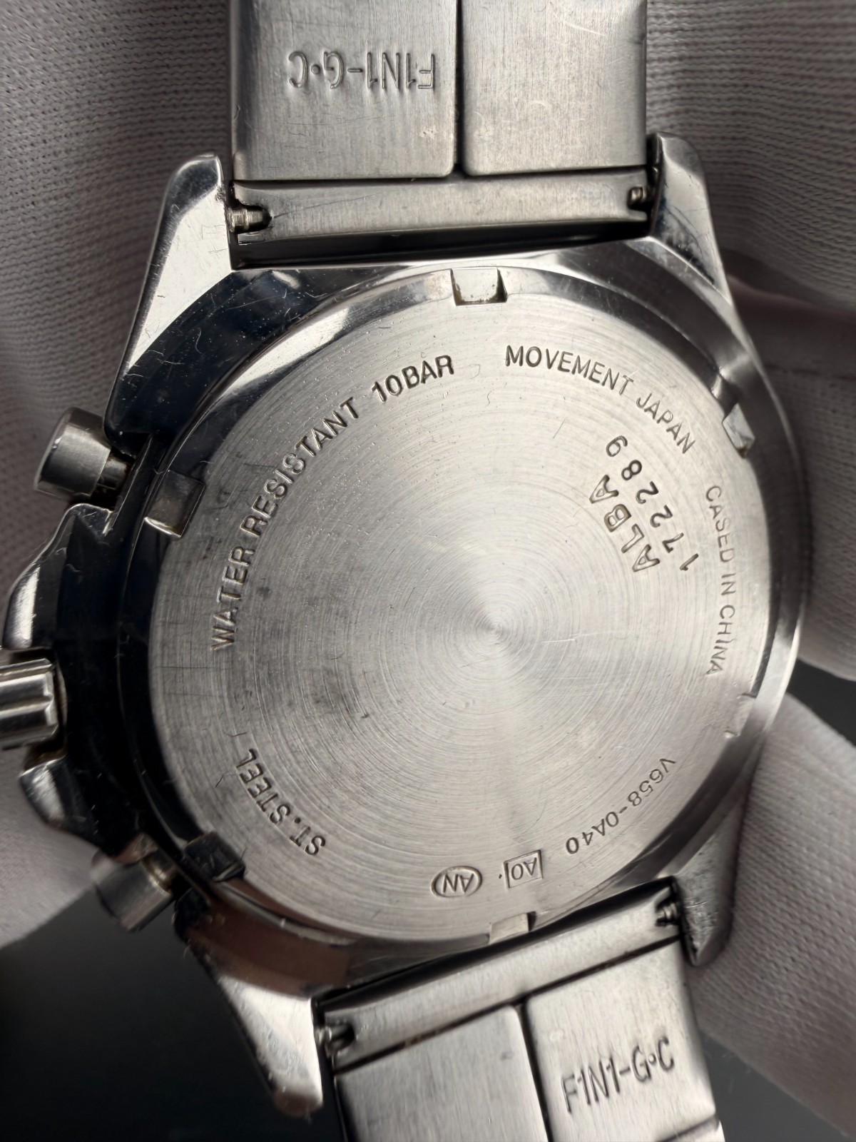Rare Alba Zic V658-0A40 Chronograph Black Dial 10 Bar Water Resistant Stainless