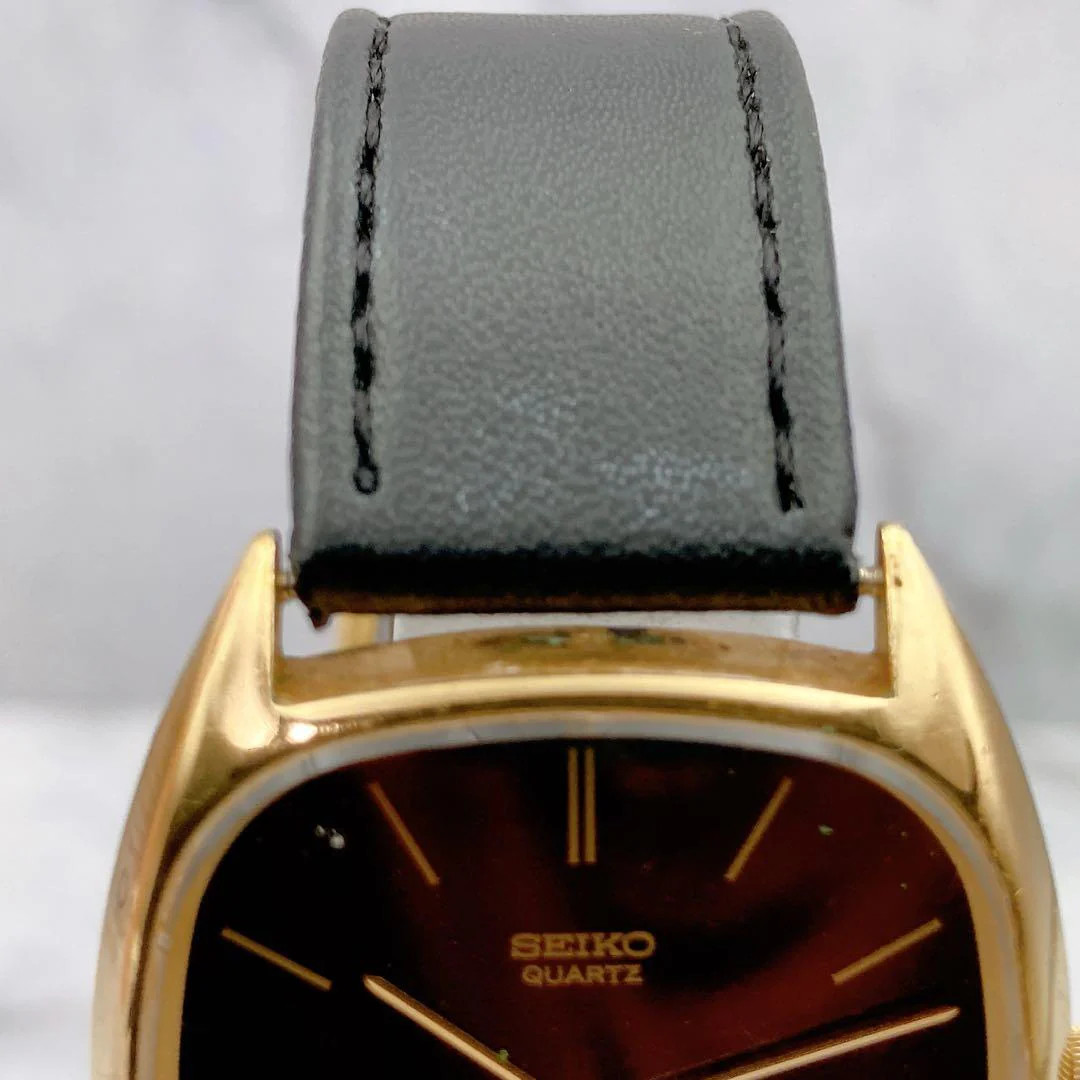 SEIKO Chariot 7820-5000 Gold Plated Square Gold Dial Quartz Watch