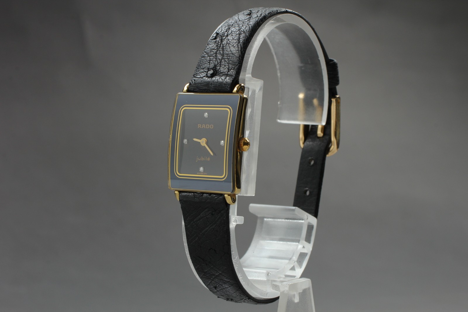 RADO JUbile 4Stone 153.3606.2 Ceramic Black/Gold Quartz Ladies Watch From JAPAN