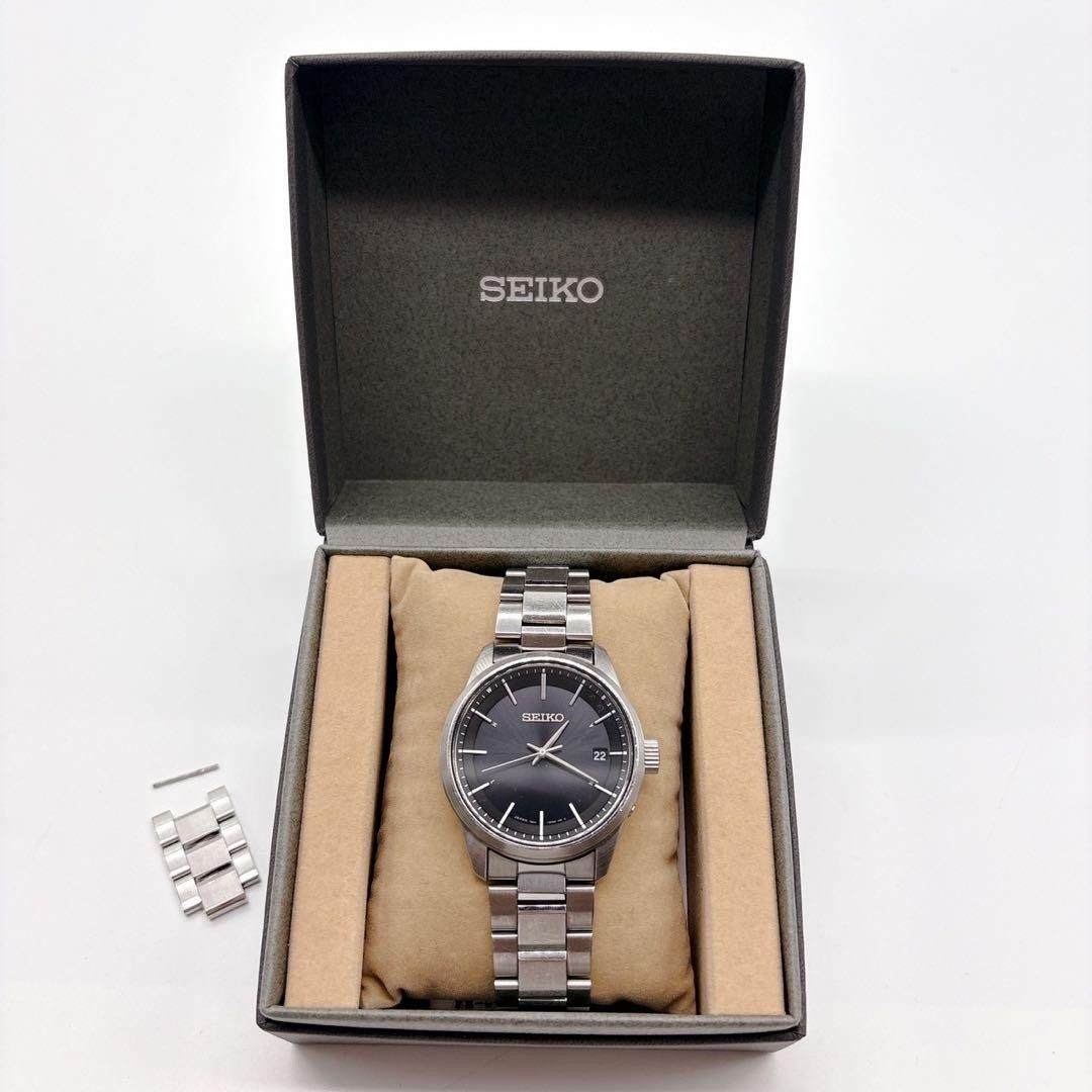 SEIKO Solar Radio Watch 7B24 0BR0 Black Dial with Box