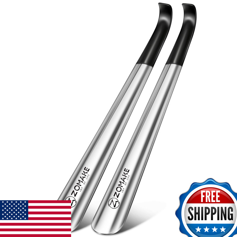 Zomake Shoe Horn Long Handle For Seniors Men Womenmetal Long Shoehorn Boot