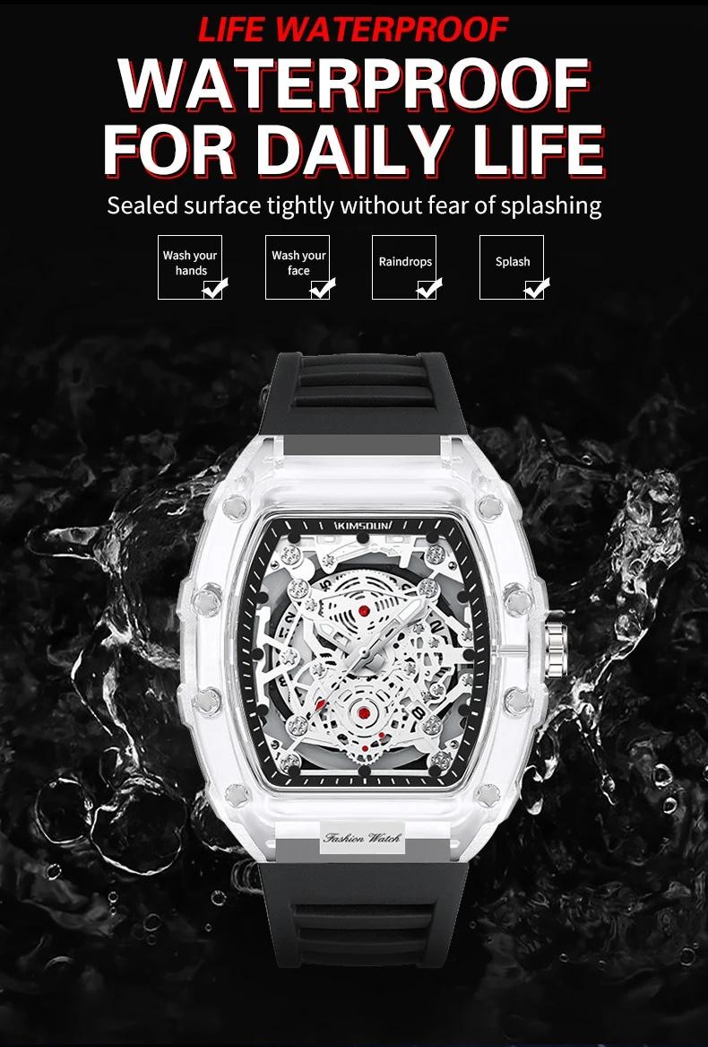 KIMSDUN Transparent Men’s Watch Quartz Wristwatch Luminous Waterproof watch