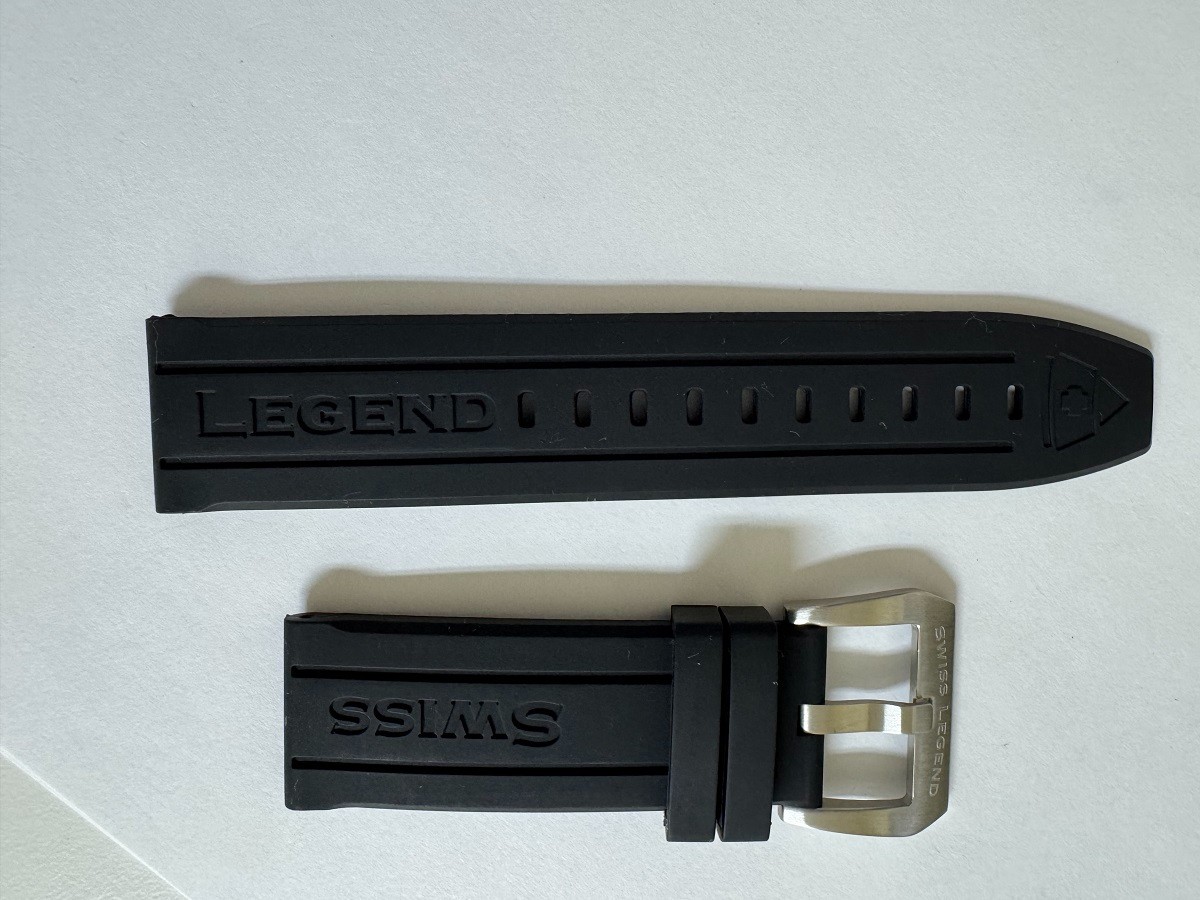 Man’s Swiss Legend Silicone/Rubber Black watch band strap 24mm