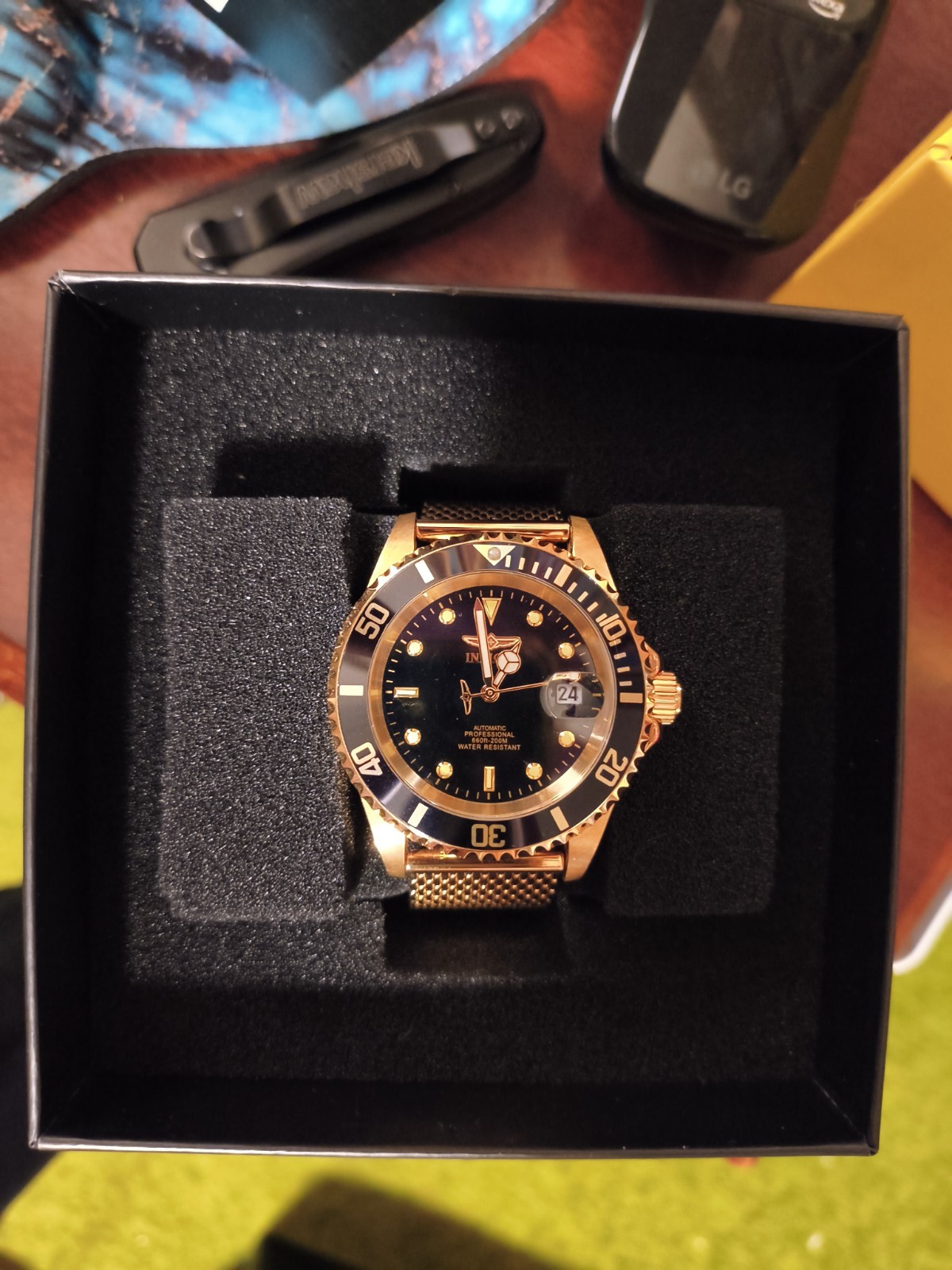 Invicta Automatic Diver Watch Mens Gold