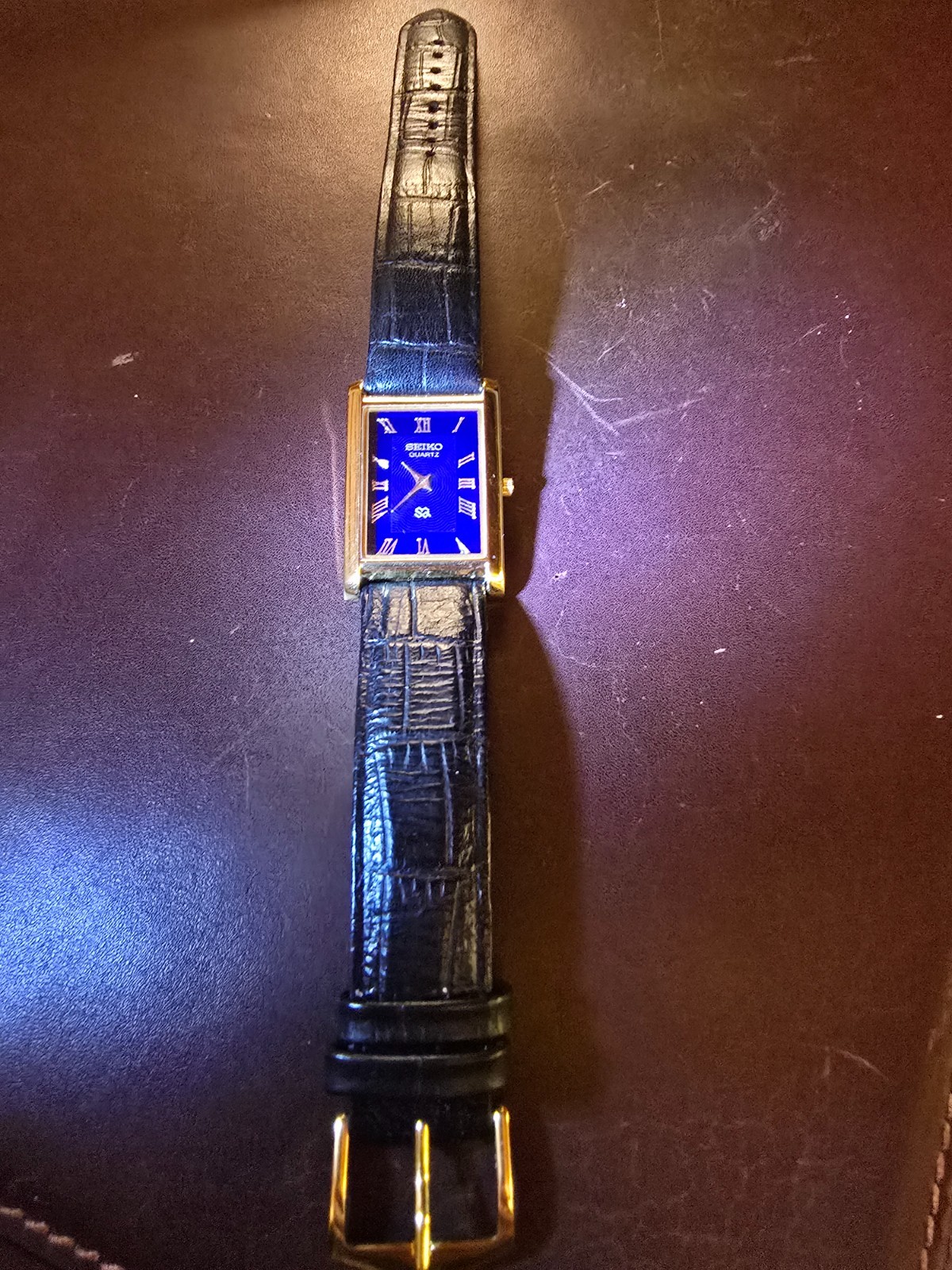 Seiko slim quartz classic blue face gentlemen’s classic watch