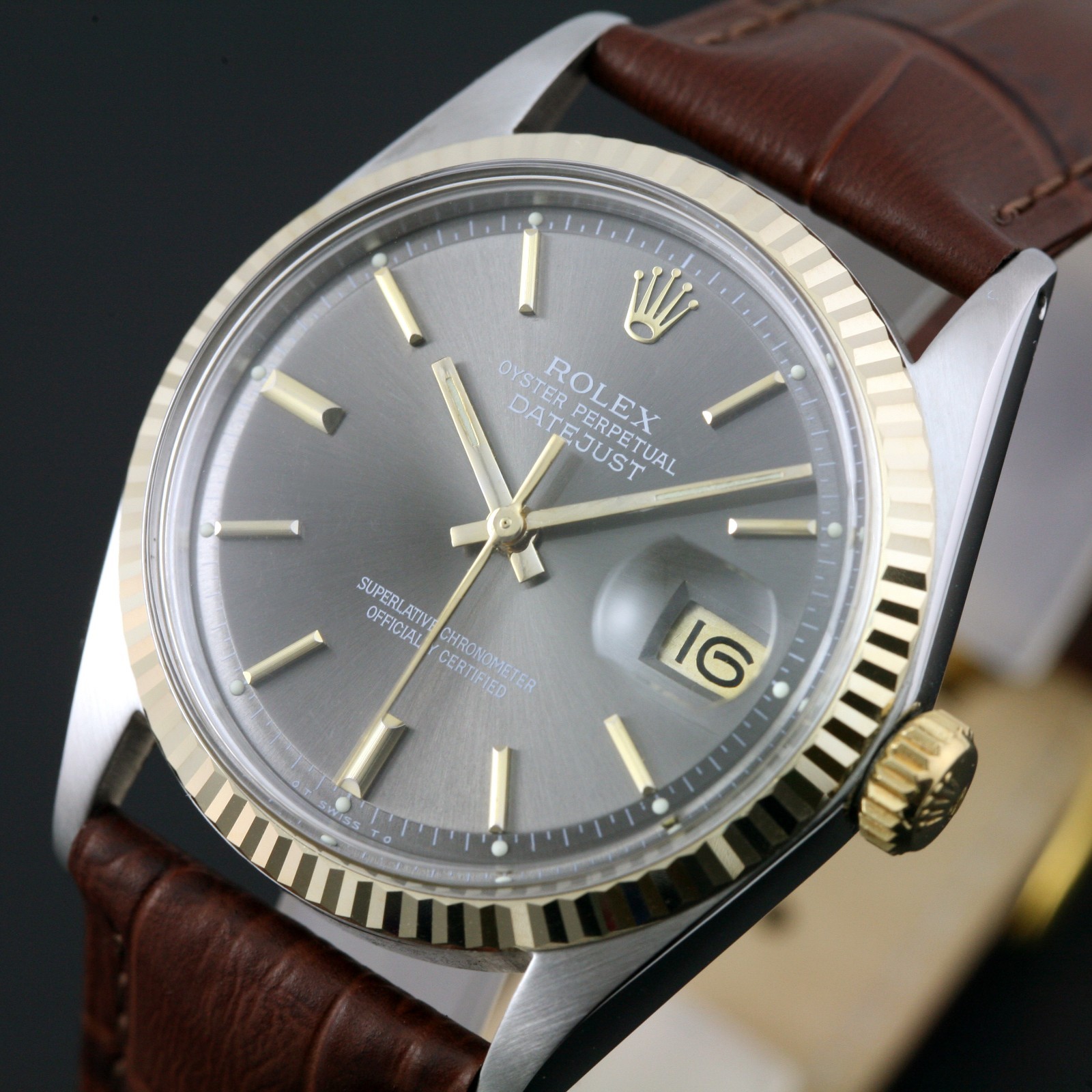 VINTAGE ROLEX 1601 DATEJUST AUTOMATIC CAL 1570 26 JEWELS MEN`S DATE WATCH 5