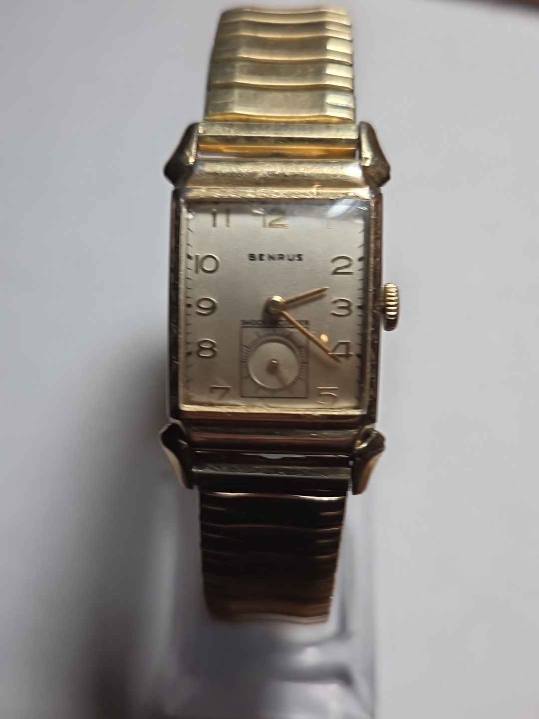 Benrus Tank Style Wristwatch, 1950’s, 17j, Running Good