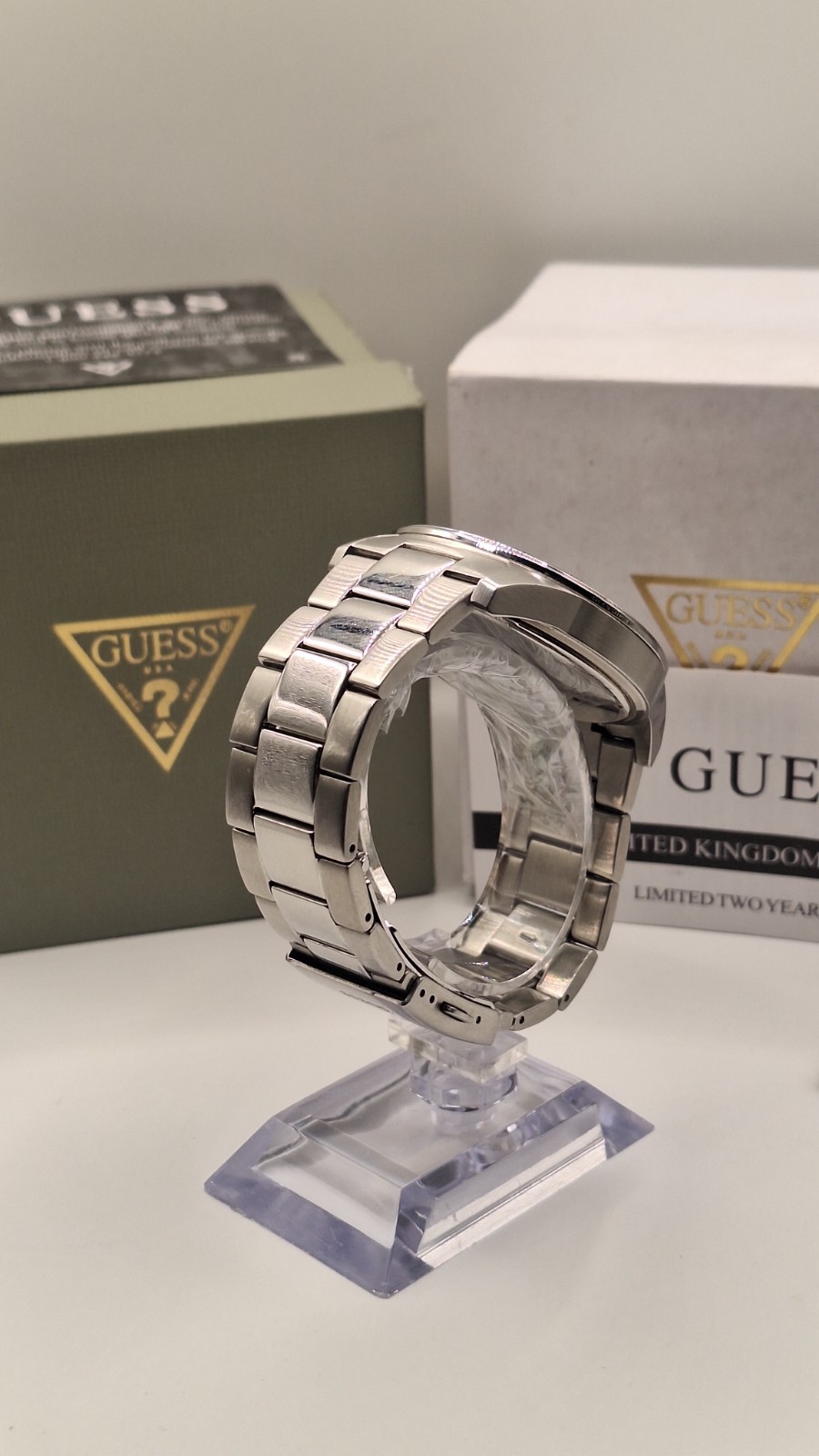 GUESS Altitude Mens Silver Chronograph Watch With Blue Dial – GW0329G1