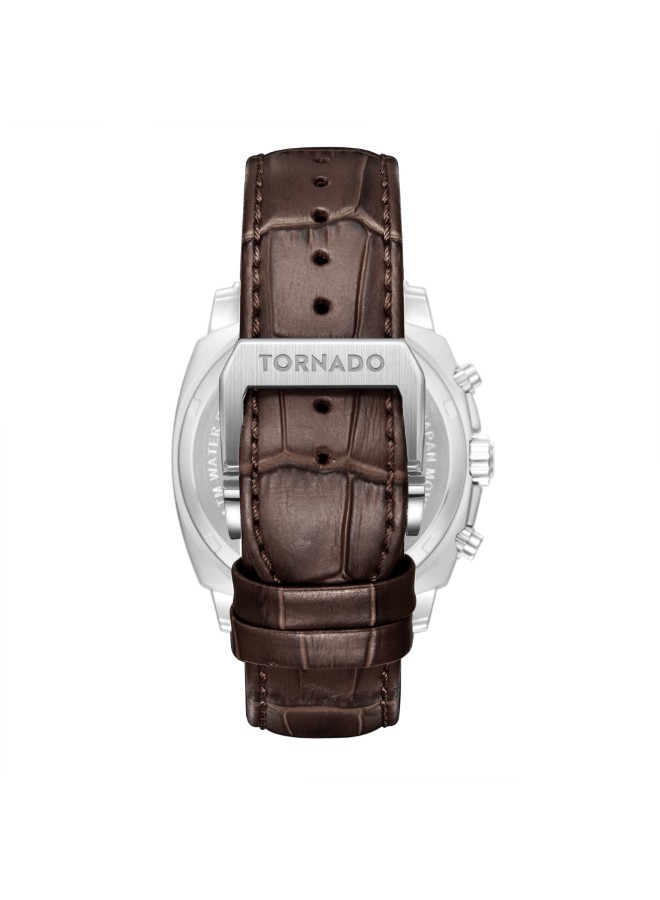 Tornado Men’s Chronograph Watch | Ivory Dial, 42mm, 100 m (10 ATM)