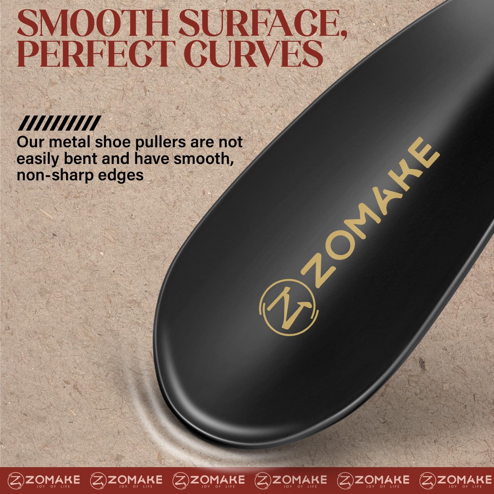 ZOMAKE Metal Shoe Horn,Small Travel Shoehorn for Men Women Kids, Portable Shoe S