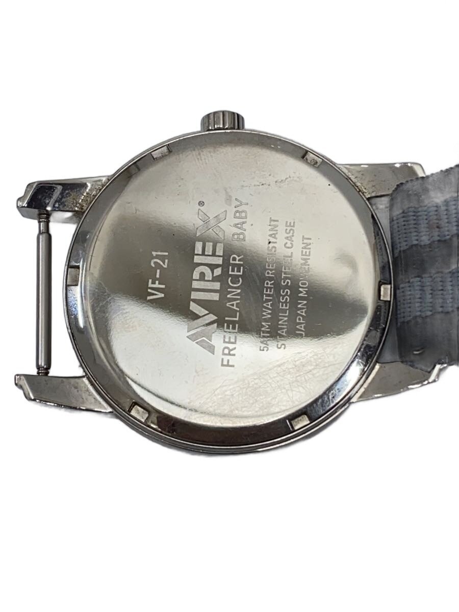 AVIREX VF-21 Quartz Black Canvas Military Watch Excellent JAPAN