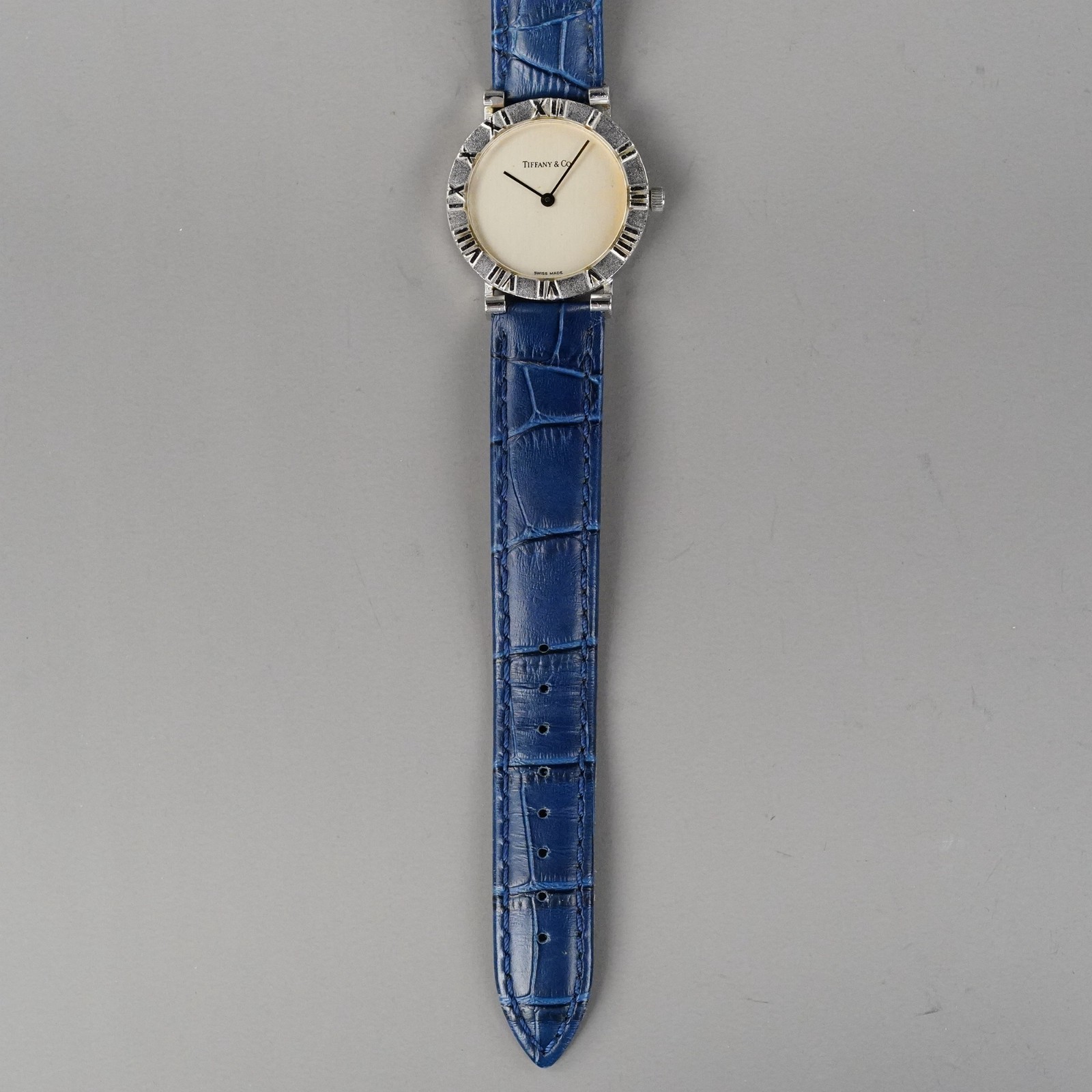 TIFFANY&CO Vintage Atlas Sterling Silver Case Men’s Watch Silver 31mm NewBattery