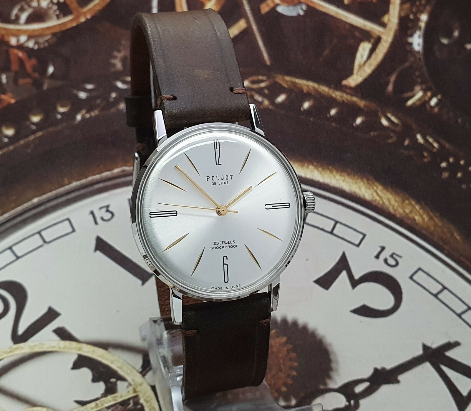 Vintage Watch Poljot De Luxe ULTRA SLIM Dress Mechanical Wrist Watch USSR