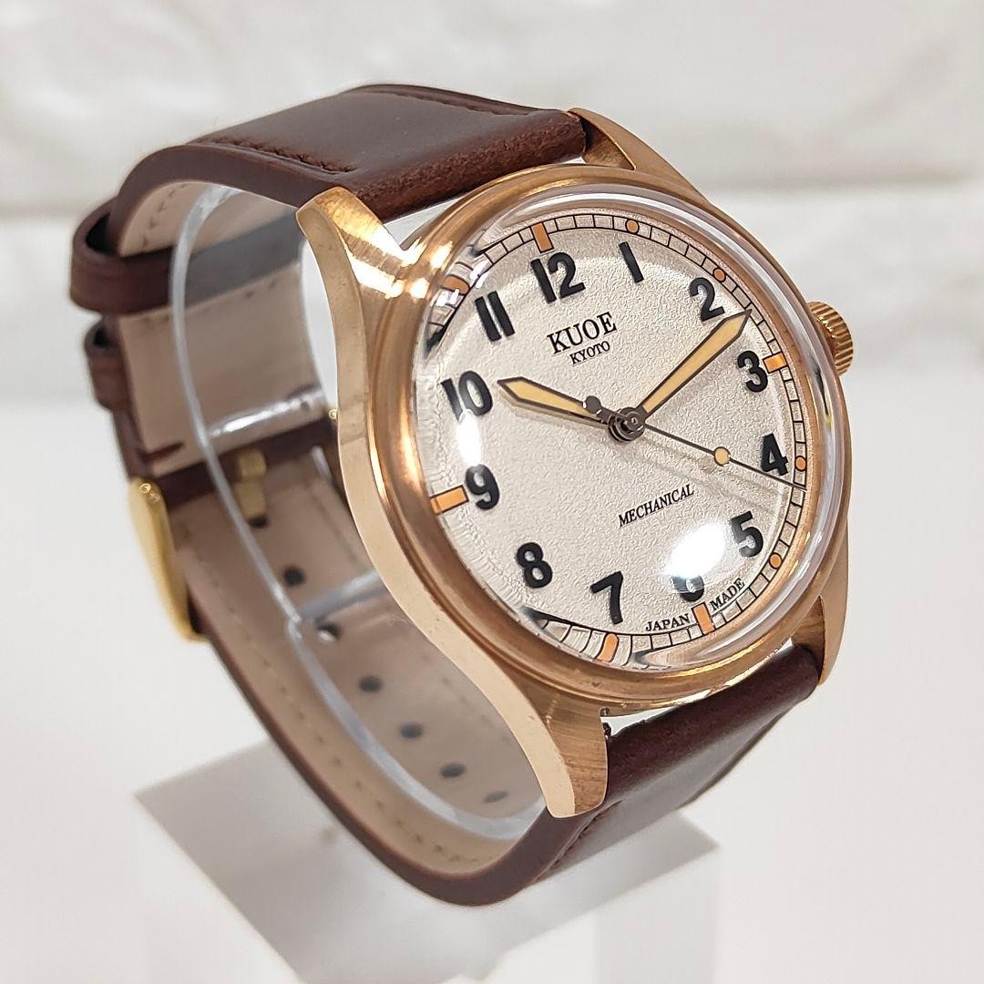 KUOE Kyoto Old Smith 90-002 Bronze Automatic Watch CuSn8 37mm Brown Leather
