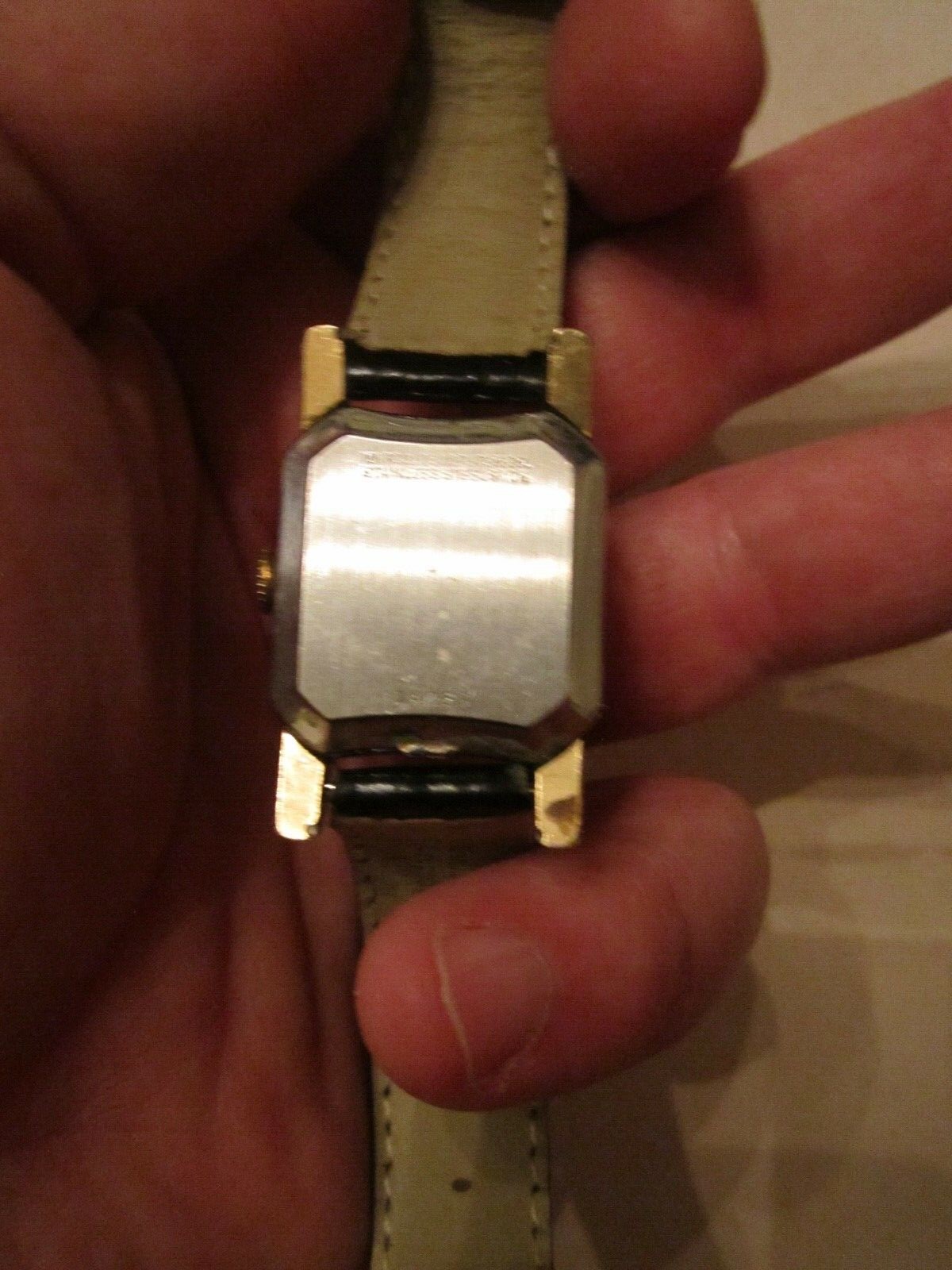 VINTAGE BENRUS TANK WATCH – CURVED CRYSTAL – 10K ROLLED GOLD PLATE BEZEL – OFC-R