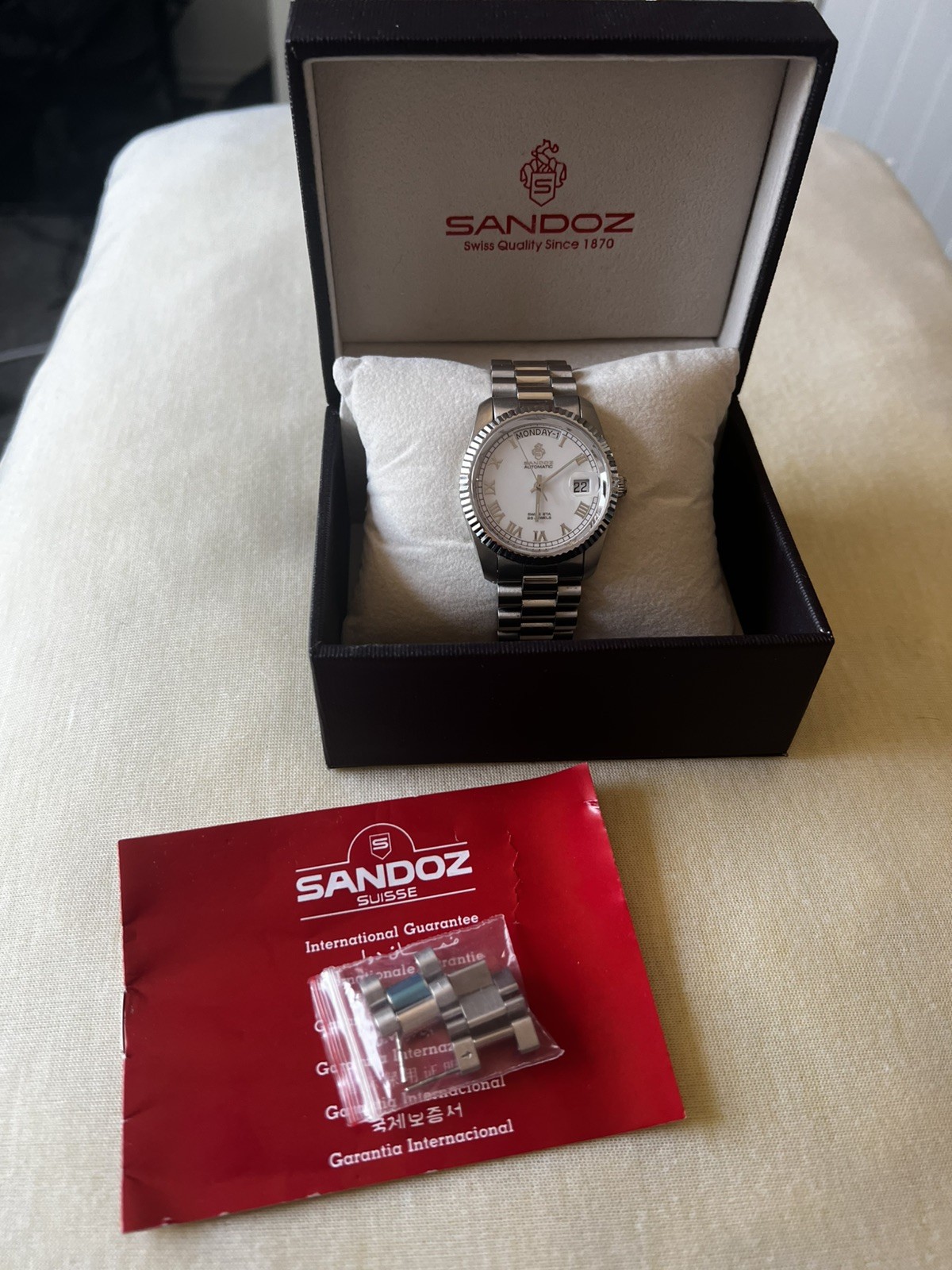 SANDOZ day/date President automatic ETA 2834-2 25Jewels swiss made 1990s