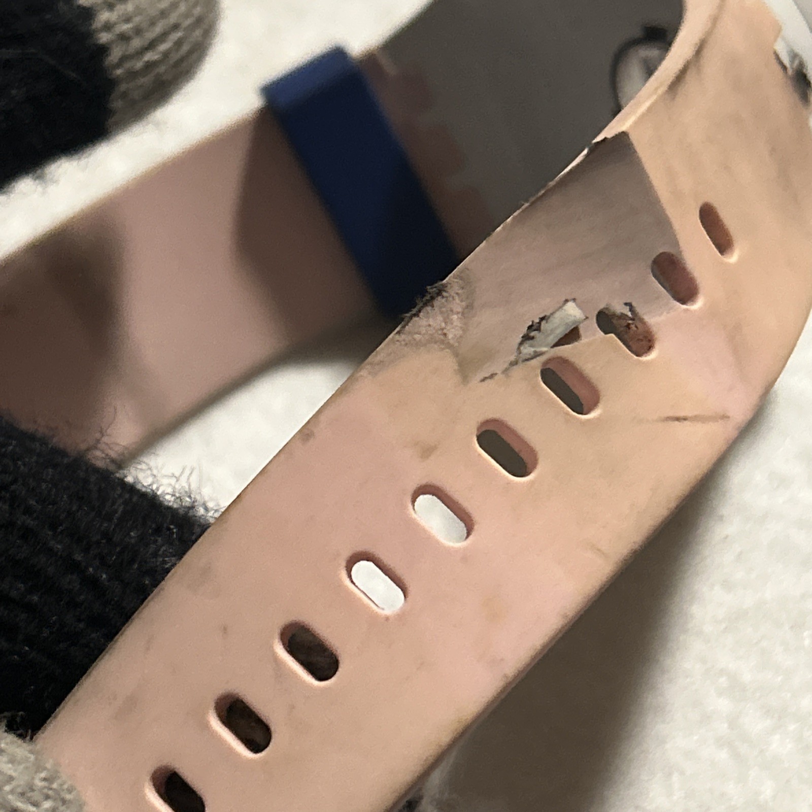 SWATCH BIG BOLD BIOCERAMIC Watch SWISS Analog Pink Navy Strap Dameged