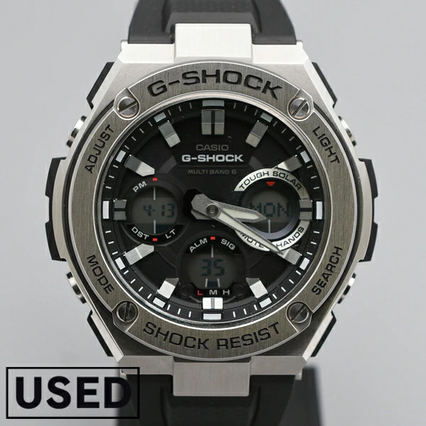 Used CASIO G SHOCK G Shock G Steel Solar Radio GST W110 1AJF Men’s Wristwatch GS