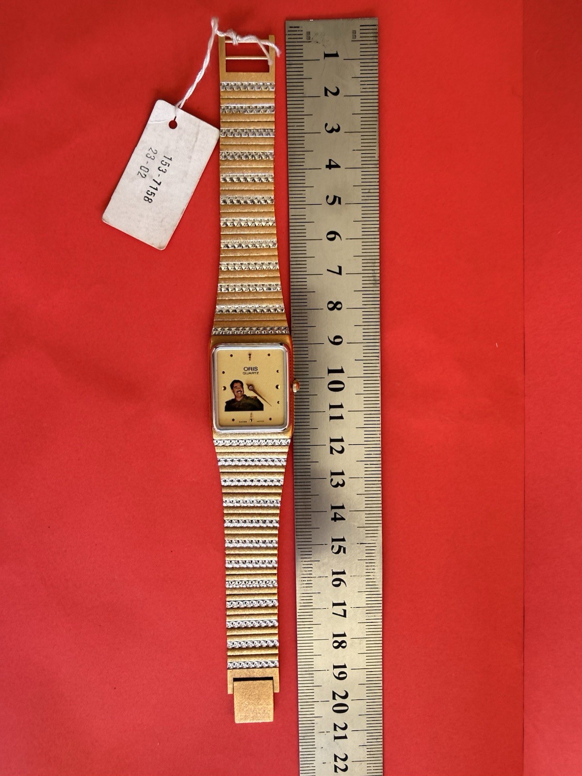 SWISS ORIS President Saddam Hussein Iraq Photo Dial Watch BOX NEW Size R4