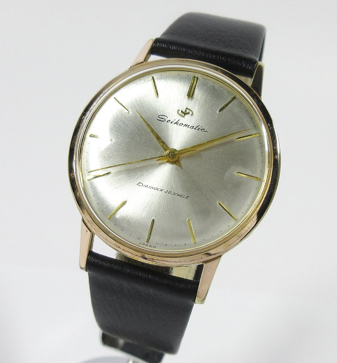 1960 Seiko Seikomatic J14064D Auto 20J Silver Dial Gold Filled 36mm Watch