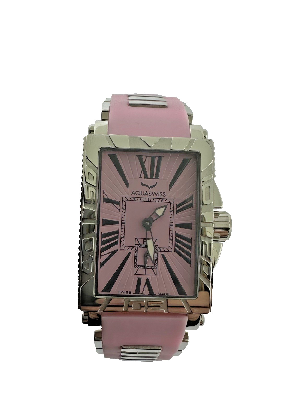 Aquaswiss Womens Pink Swiss Quartz Watch Silicone Band 63L004