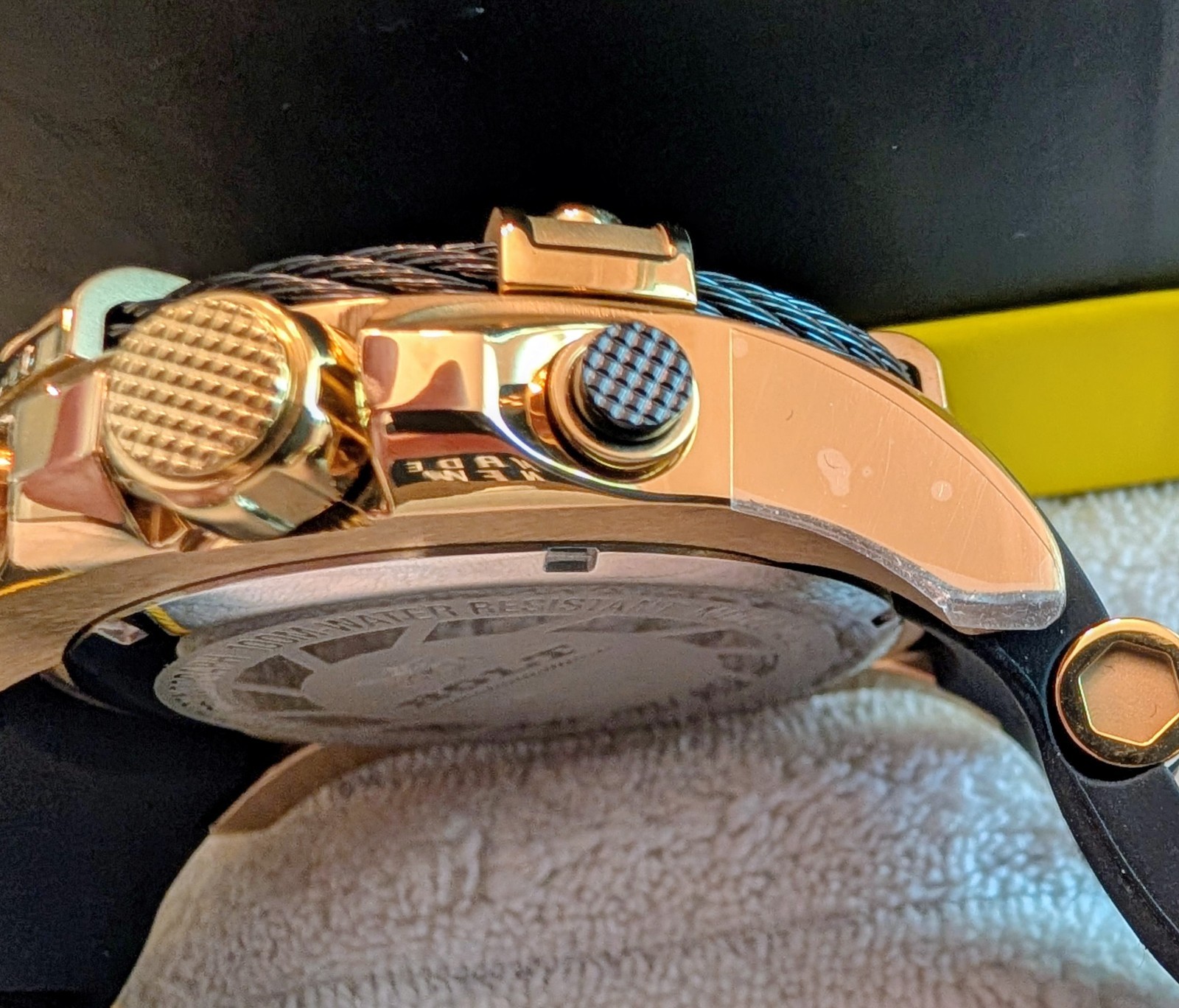 Invicta Bolt Chronograph 52mm Black & Gold Men’s Watch – Model 26818 (With Box!)