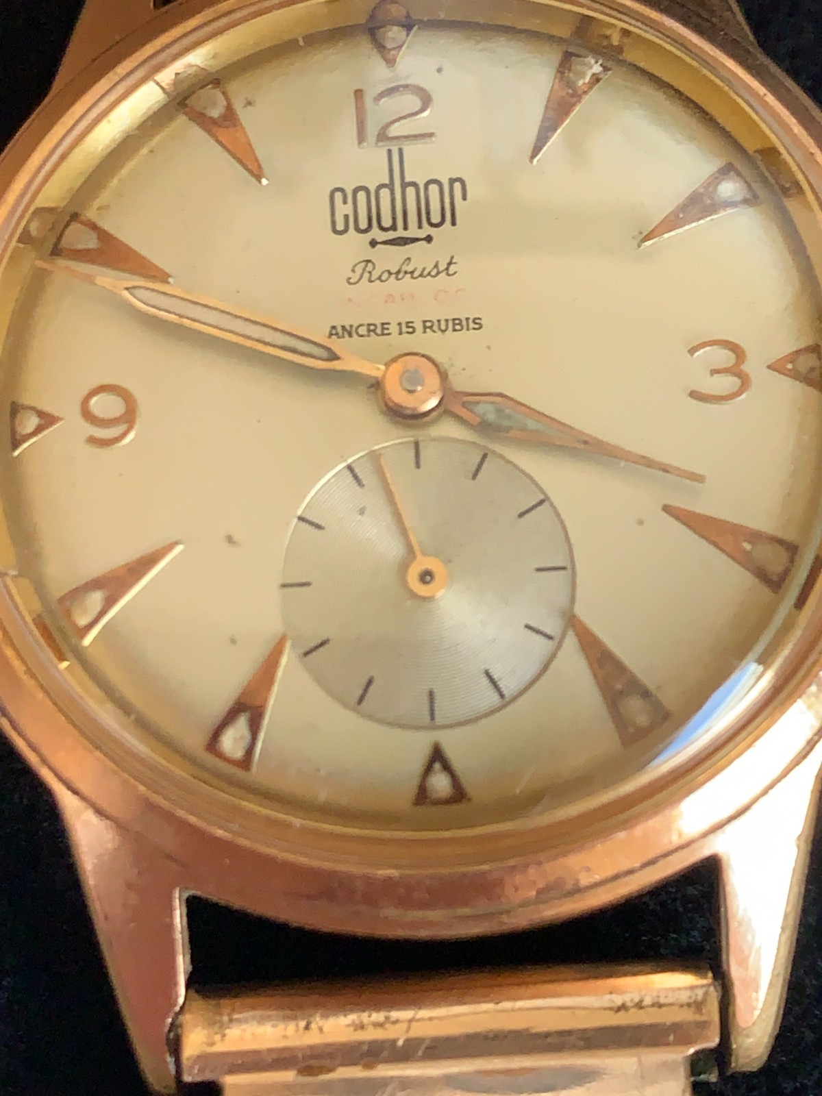 Rare Vintage Codhor Robust 15 Jewel watch Cupillard 233-60 With sub-second dial