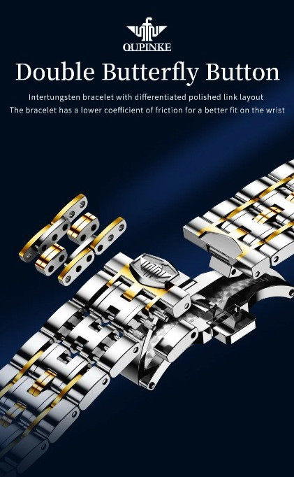 Automatic Mechanical Watch Waterproof Skeleton Luxury Dial Men’s Men Strap